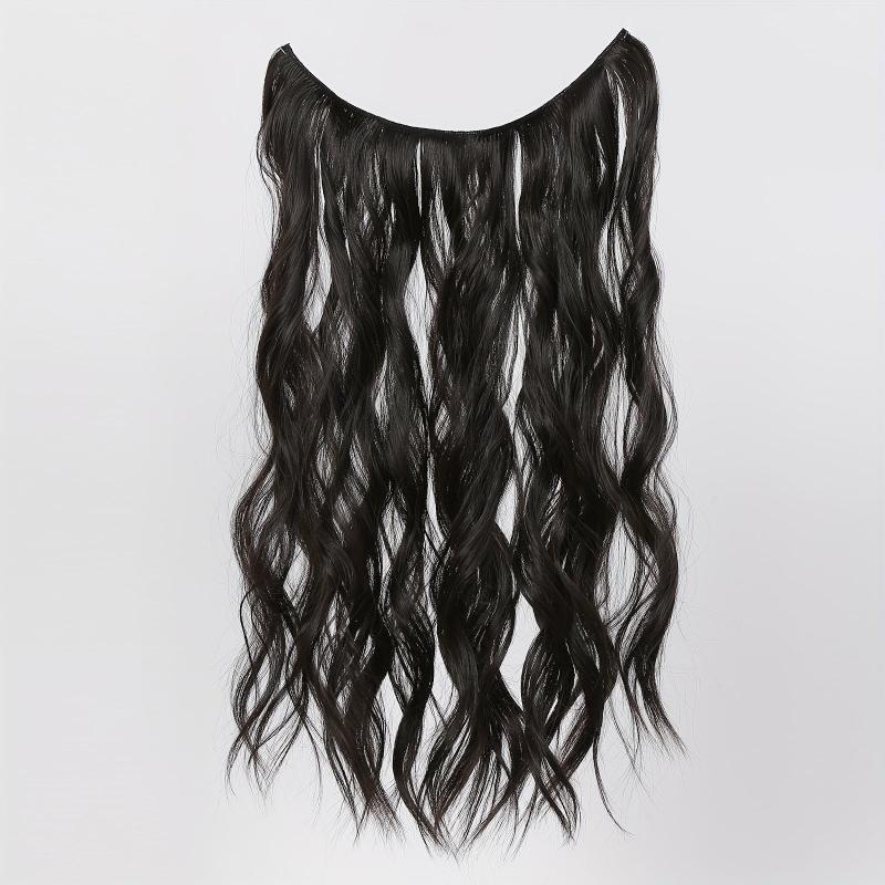 Wavy Hair Pieces Synthetic Line Hair Extensions Natural Look