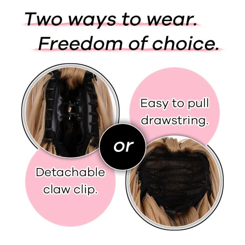 Small Claw Hair Clips Ponytail Hair Extension Drawstring 30 Pieces Synthetic