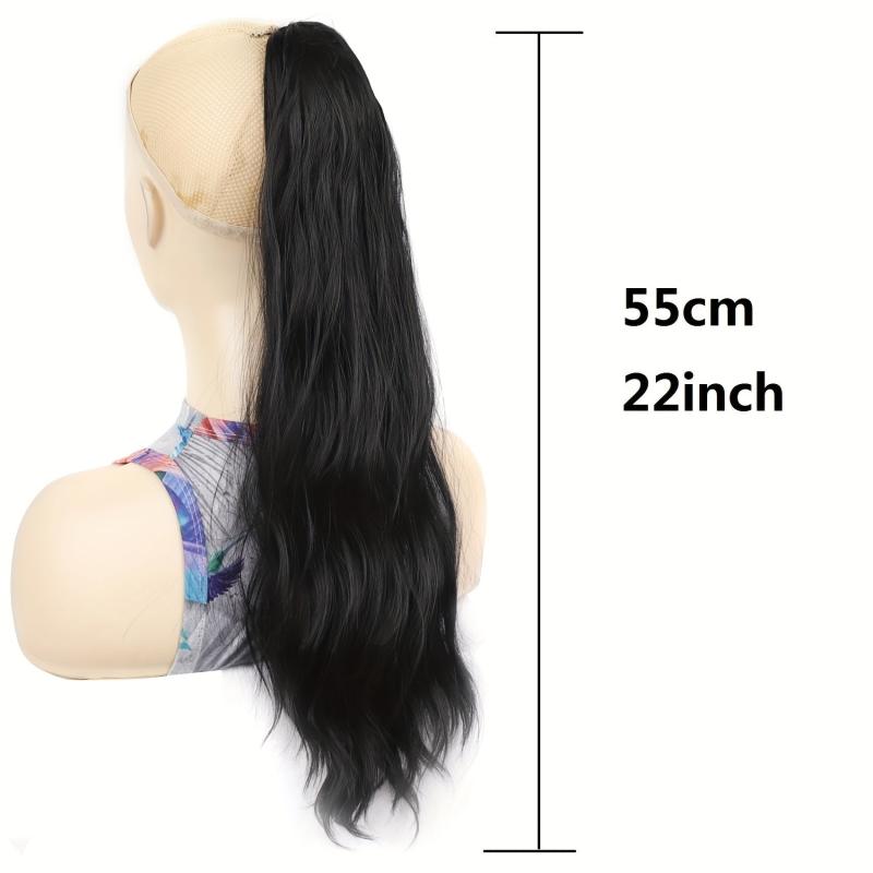 Brown Water Wave Synthetic Hair Claw Ponytail Clip On Hair Extension Wig