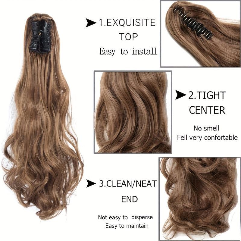 60 96 Cm Synthetic Hair Ponytail Extension Curly Wavy Claw Clip Ponytail Tails