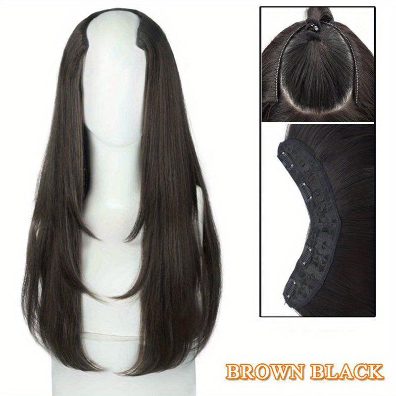 U Shape Clip In Hair Extension Long Wavy Synthetic Hair Piece for Women