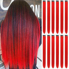 12 PCS Y2K Hair Extensions Clip In Party Highlights Hairpiece 55 88 Cm