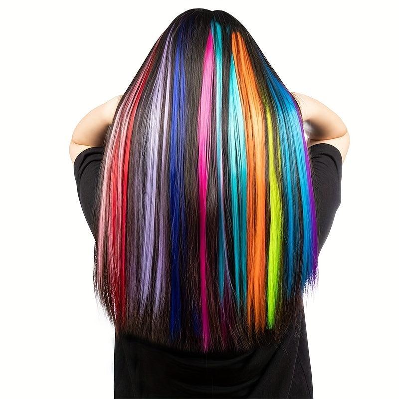 12 PCS Y2K Hair Extensions Clip In Party Highlights Hairpiece 55 88 Cm
