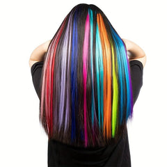 12 PCS Y2K Hair Extensions Clip In Party Highlights Hairpiece 55 88 Cm