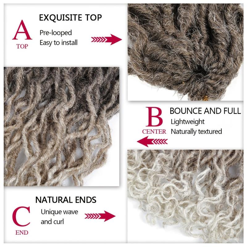Faux Loc Crochet Hair 12 Strands Pack Spring Twist Hair Natural Curly Dreadlocks