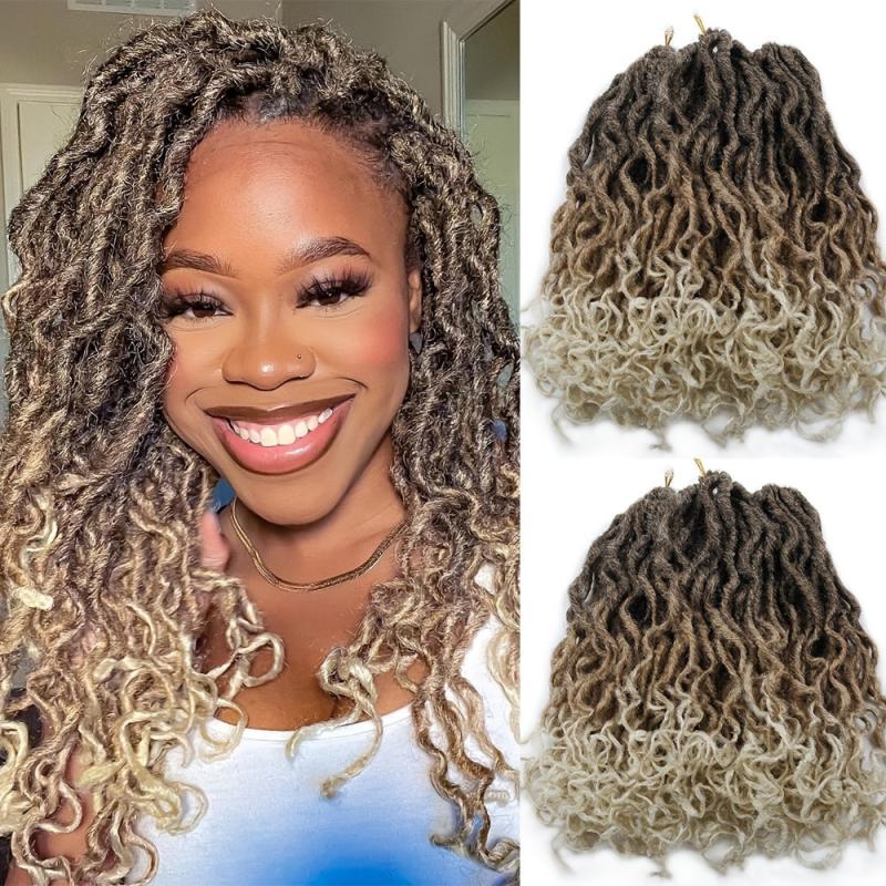 Faux Loc Crochet Hair 12 Strands Pack Spring Twist Hair Natural Curly Dreadlocks