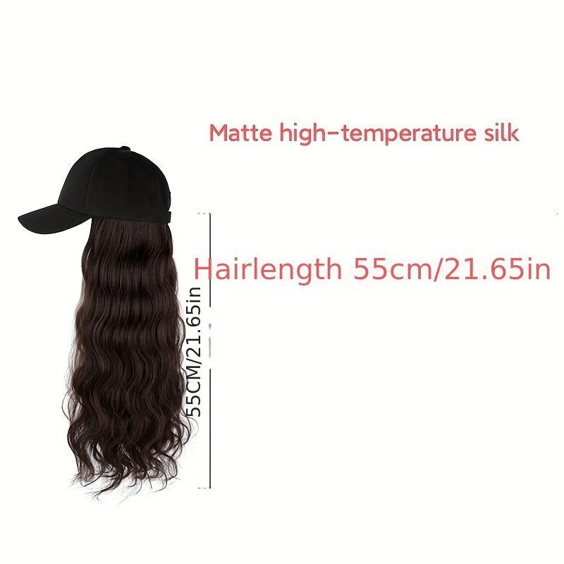 Long Wavy Hair Wigs With Baseball Cap - Women's Hat Wig Combo