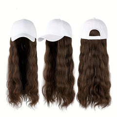 Long Wavy Hair Wigs With Baseball Cap - Women's Hat Wig Combo