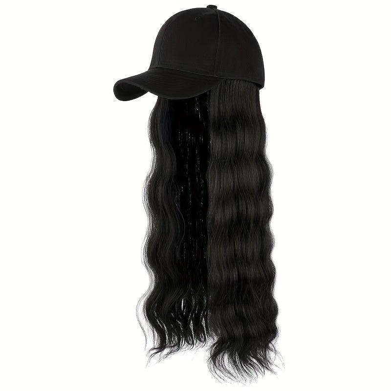 Long Wavy Hair Wigs With Baseball Cap - Women's Hat Wig Combo