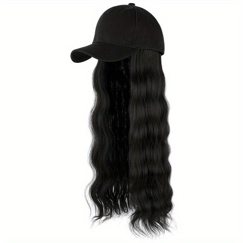 Long Wavy Hair Wigs With Baseball Cap - Women's Hat Wig Combo