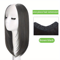 Clip In U Shaped Hair Piece Long Straight Synthetic Extensions
