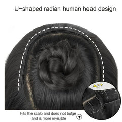 Clip In U Shaped Hair Piece Long Straight Synthetic Extensions