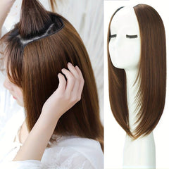 Clip In U Shaped Hair Piece Long Straight Synthetic Extensions