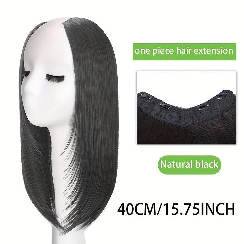 Clip In U Shaped Hair Piece Long Straight Synthetic Extensions