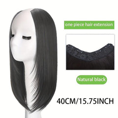 Clip In U Shaped Hair Piece Long Straight Synthetic Extensions