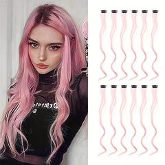 12pcs Y2K Highlight Curly Hair Extensions Hairpiece