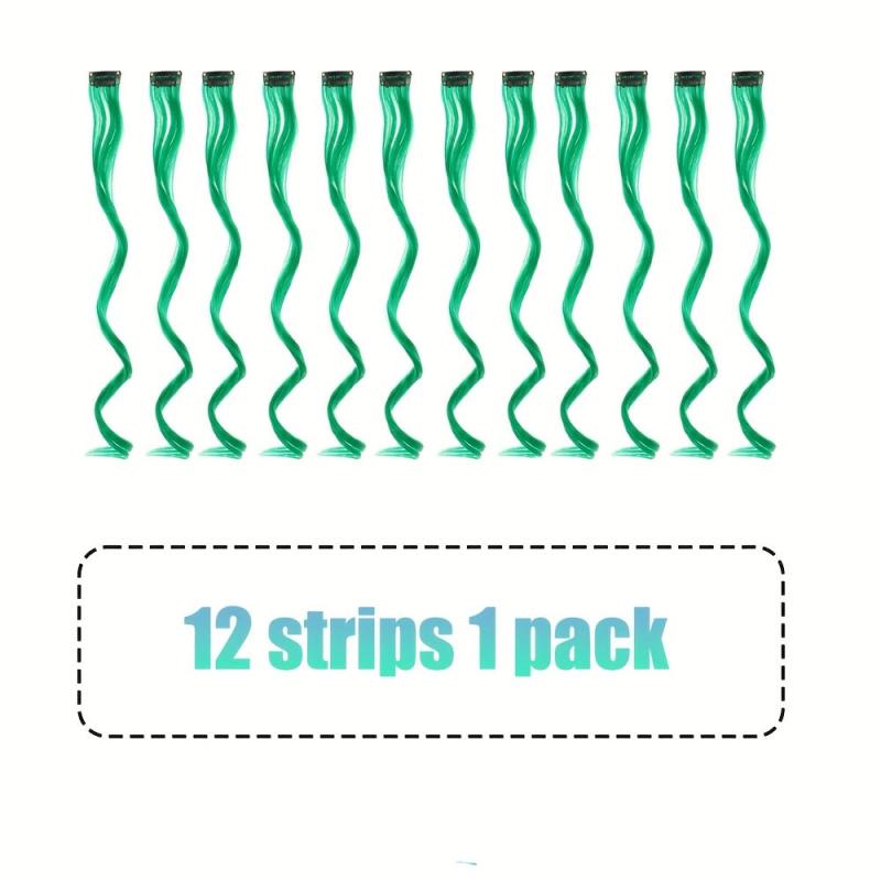 12pcs Y2K Highlight Curly Hair Extensions Hairpiece
