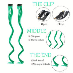 12pcs Y2K Highlight Curly Hair Extensions Hairpiece