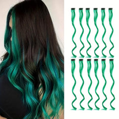 12pcs Y2K Highlight Curly Hair Extensions Hairpiece