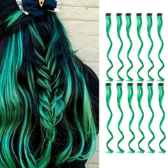 12pcs Y2K Highlight Curly Hair Extensions Hairpiece
