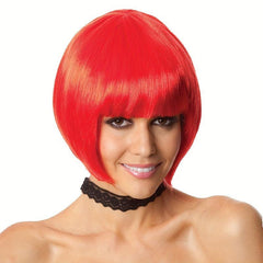 Short Straight Bob Wig With Bangs Synthetic Wig Heat Resistant For Halloween