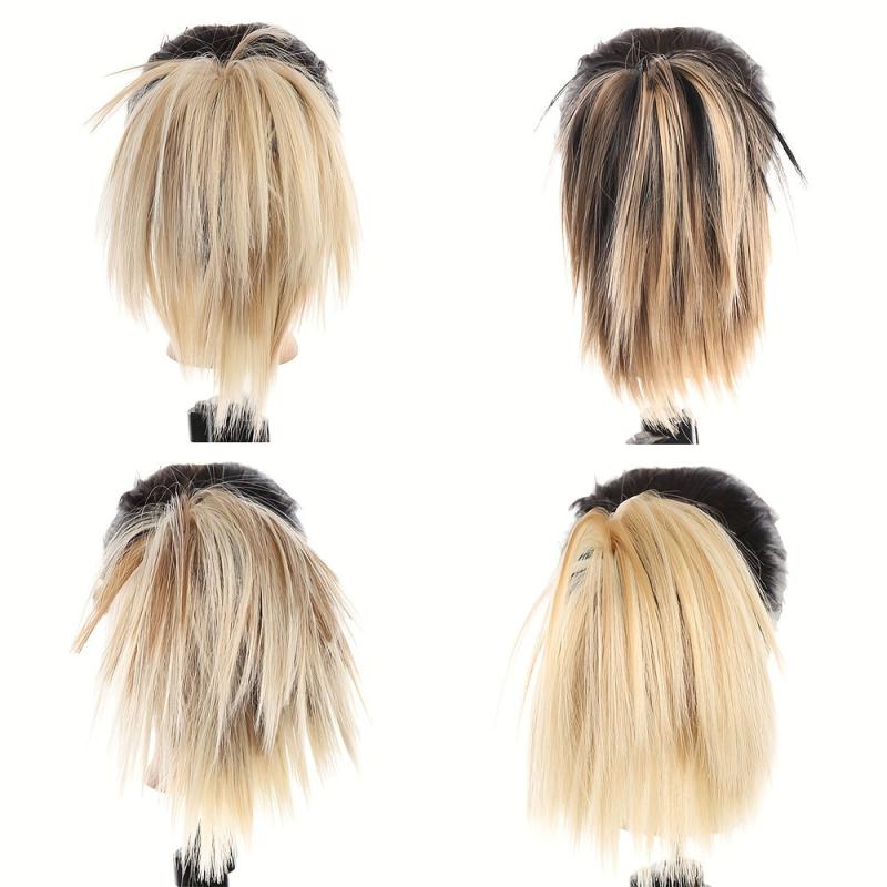Synthetic Hair Bun Extensions Messy Straight Hair Band Elastic Chignon Scrunchy