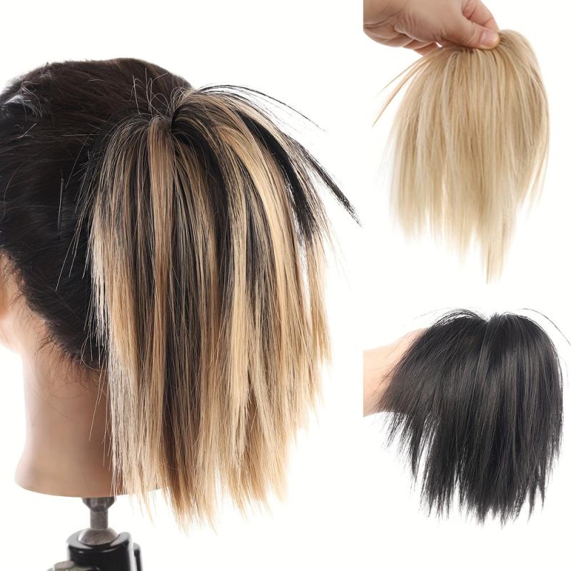 Synthetic Hair Bun Extensions Messy Straight Hair Band Elastic Chignon Scrunchy