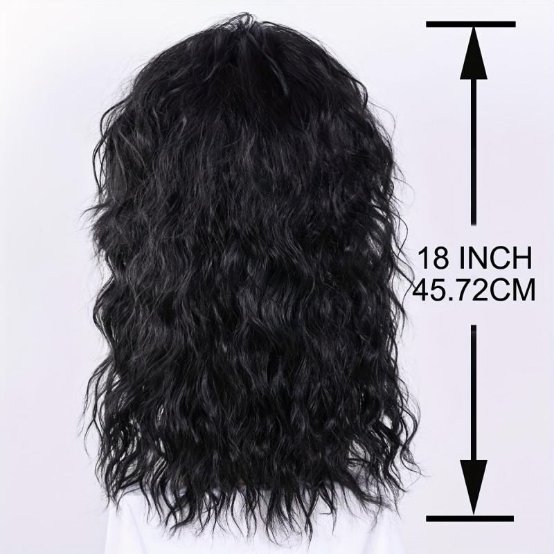 Men's Rocker Wig Synthetic Long Curly Hair Wig For Cosplay Party Halloween