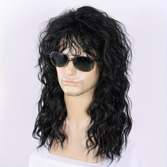 Men's Rocker Wig Synthetic Long Curly Hair Wig For Cosplay Party Halloween