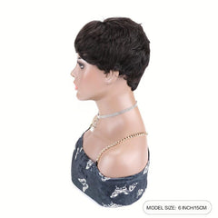 Short Pixie Cut Human Hair Wigs with Bangs