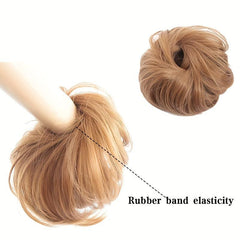 High Elastic Rubber Band Hair Buns for Straight and Curly Hair