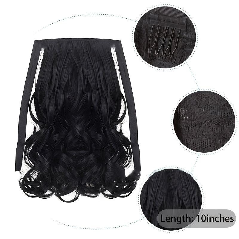 25cm Curly Ponytail Synthetic Hair Extension Clip In Wrap Around Ponytail