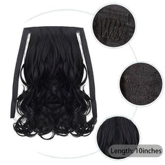 25cm Curly Ponytail Synthetic Hair Extension Clip In Wrap Around Ponytail