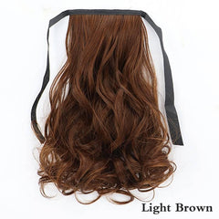 25cm Curly Ponytail Synthetic Hair Extension Clip In Wrap Around Ponytail