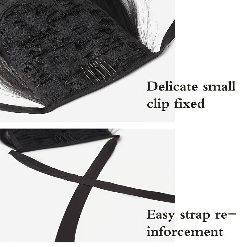 25cm Curly Ponytail Synthetic Hair Extension Clip In Wrap Around Ponytail