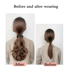 25cm Curly Ponytail Synthetic Hair Extension Clip In Wrap Around Ponytail