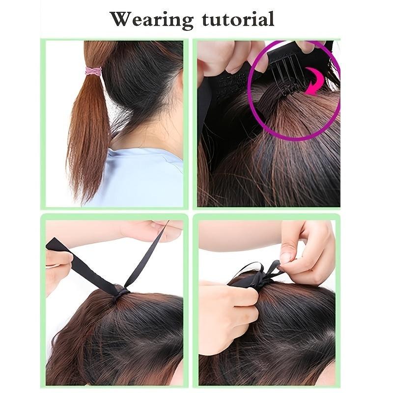 25cm Curly Ponytail Synthetic Hair Extension Clip In Wrap Around Ponytail