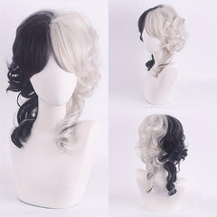 Bicolor Short Curly Bob Wig for Halloween Cosplay Party
