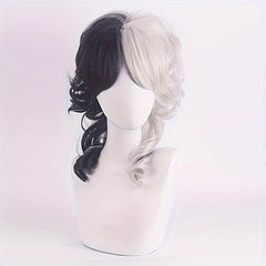 Bicolor Short Curly Bob Wig for Halloween Cosplay Party