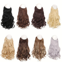 Wavy Curly Hair Extensions Wire Headband Long Synthetic Heat Friendly Fiber