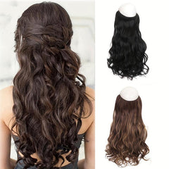 Wavy Curly Hair Extensions Wire Headband Long Synthetic Heat Friendly Fiber