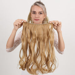 Wavy Curly Hair Extensions Wire Headband Long Synthetic Heat Friendly Fiber