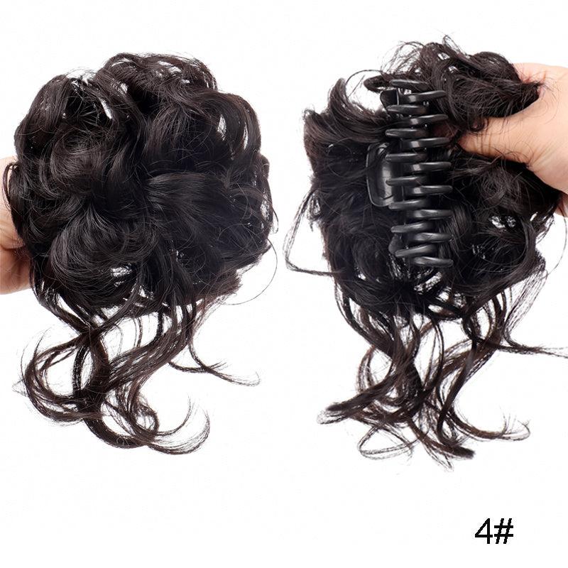 Messy Curly Hair Bun Claw Clip Ponytail Extensions for Women Girls
