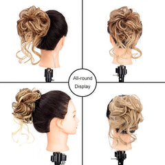 Messy Curly Hair Bun Claw Clip Ponytail Extensions for Women Girls