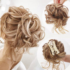 Messy Curly Hair Bun Claw Clip Ponytail Extensions for Women Girls