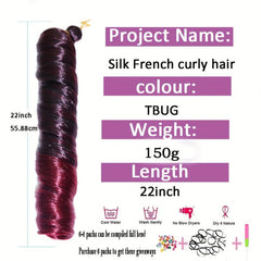 French Spiral Roll 55 88 Cmcrochet Braid Pre stretched Loose Deep Wave Curls