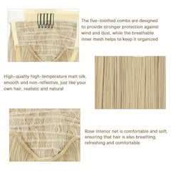 Straight Ponytail Extension Wrap Around Synthetic Hair 1B