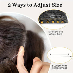 Invisible Wire Hair Extensions Dark Brown for Women