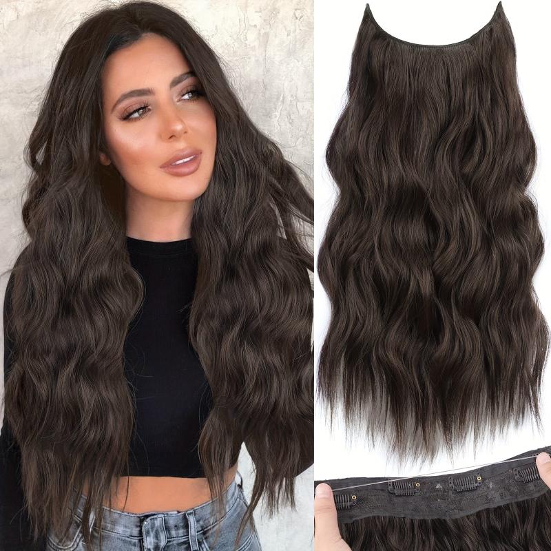 Invisible Wire Hair Extensions Dark Brown for Women