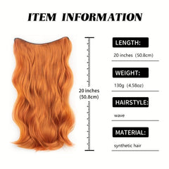 Invisible Wire Hair Extensions Long Wavy Dark Brown